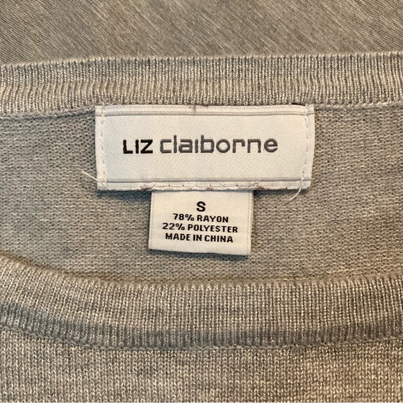 Liz Claiborne Black and Gray Long Sleeve Shirt Size Small - Picture 3 of 6